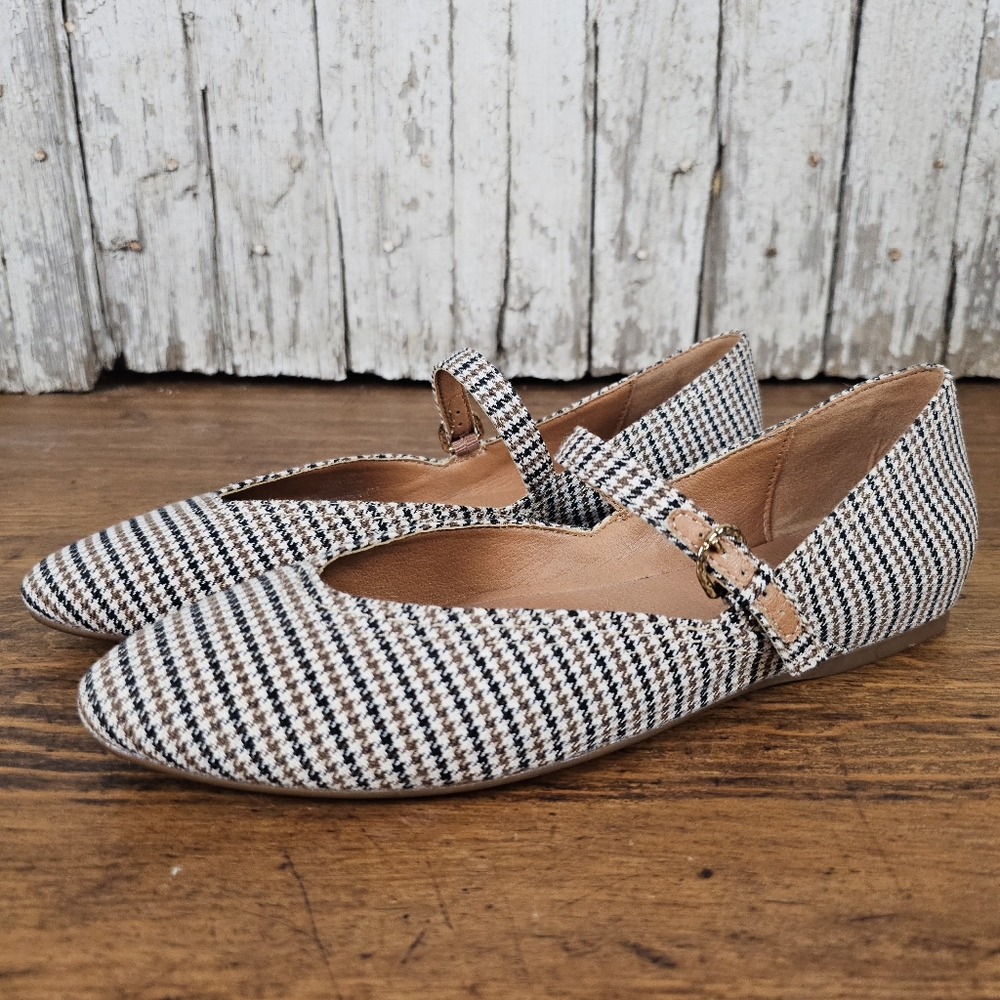 Lucky Brand Houndstooth Mary Jane Flats Size 9